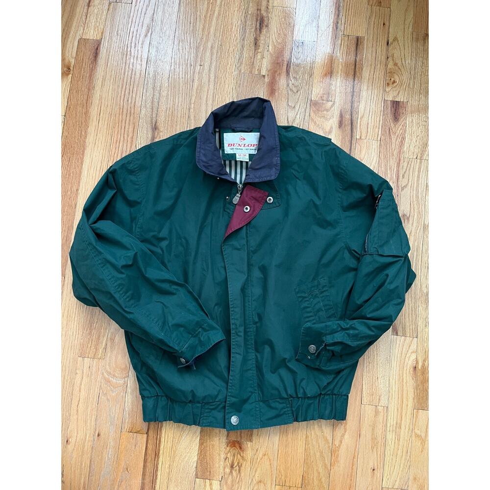 Dunlop Mens Vintage Green Jacket Size M Windbreaker